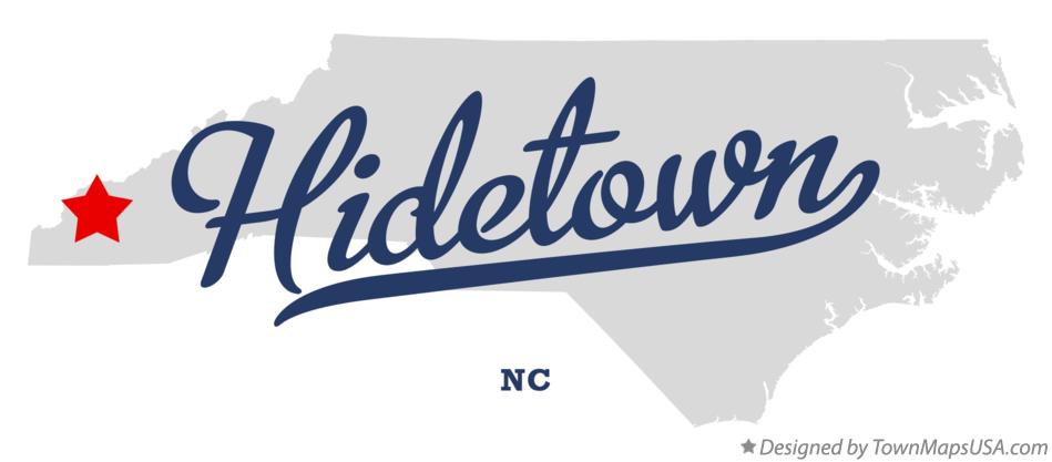 Map of Hidetown North Carolina NC