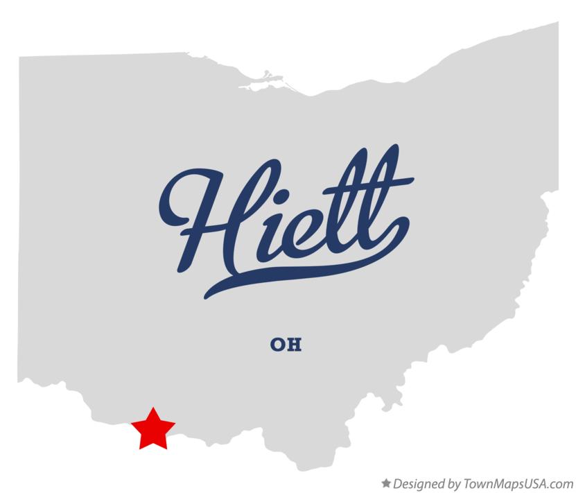Map of Hiett Ohio OH