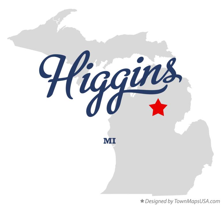 Map of Higgins Michigan MI