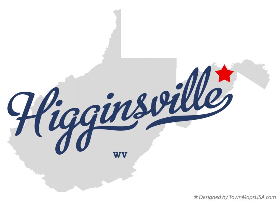 Map of Higginsville West Virginia WV