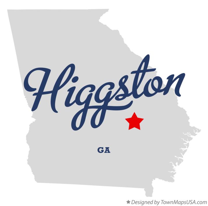 Map of Higgston Georgia GA