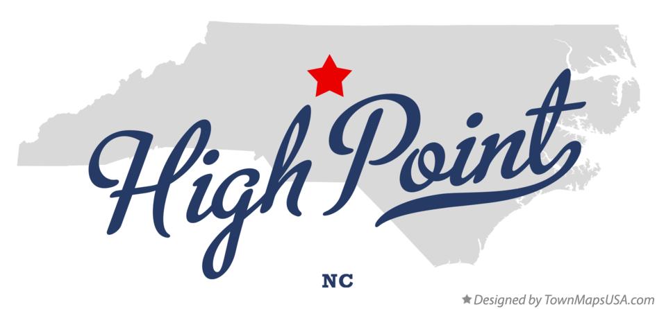 Map of High Point North Carolina NC