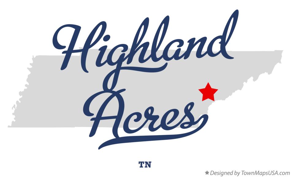 Map of Highland Acres Tennessee TN