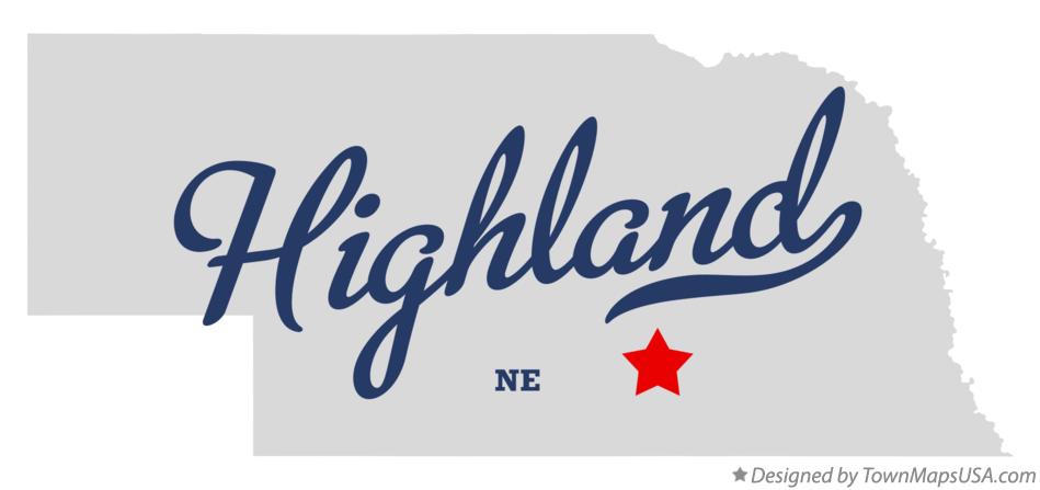 Map of Highland Nebraska NE