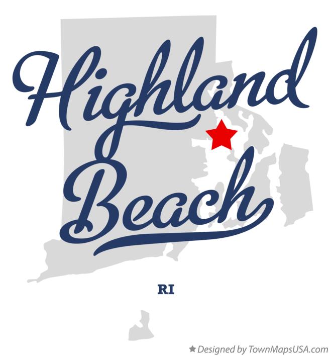 Map of Highland Beach Rhode Island RI