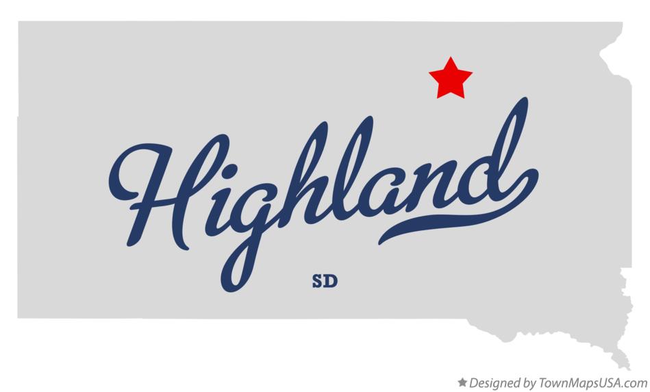 Map of Highland South Dakota SD