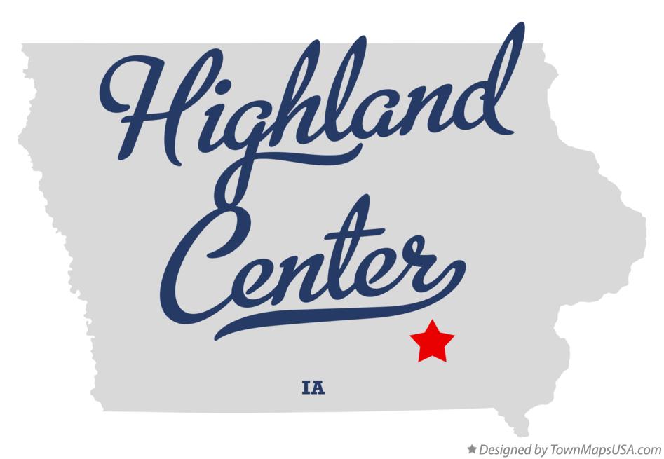 Map of Highland Center Iowa IA
