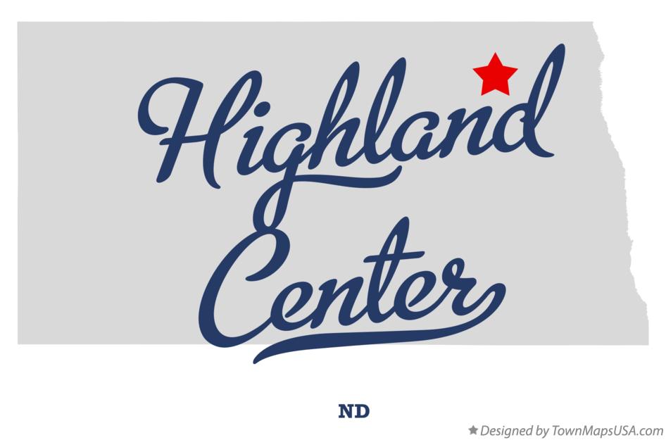 Map of Highland Center North Dakota ND