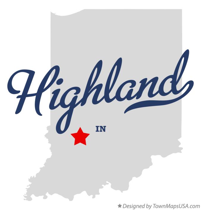 Map of Highland Indiana IN