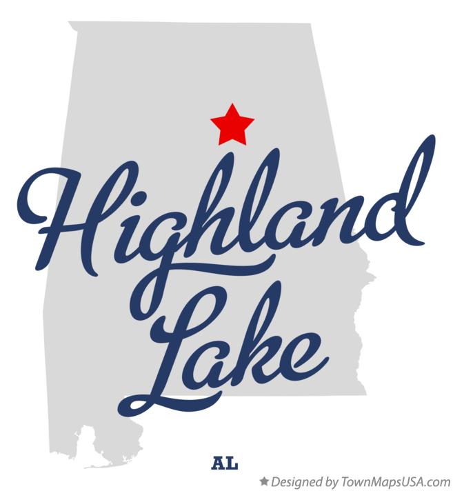 Map of Highland Lake Alabama AL