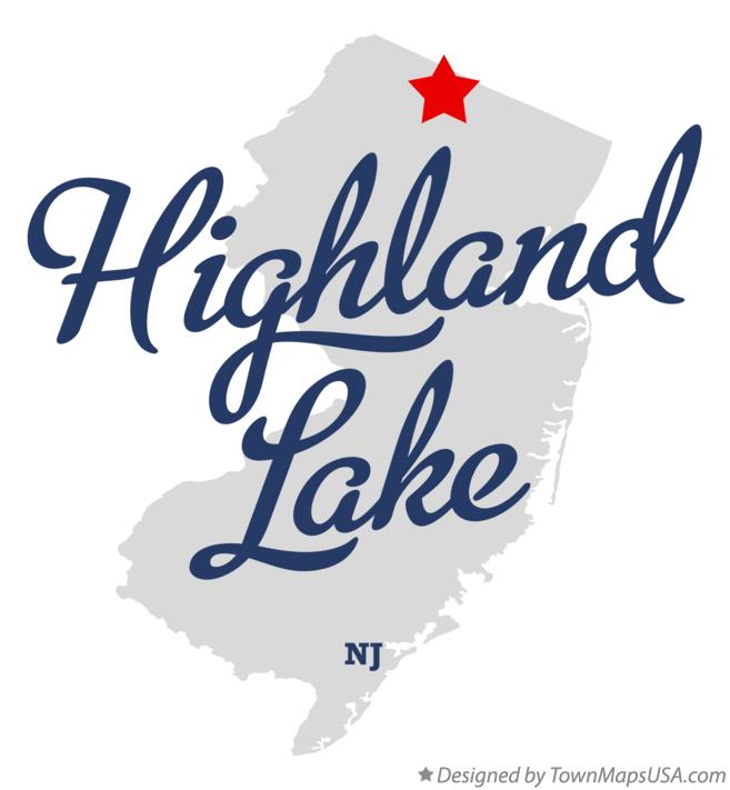 Map of Highland Lake New Jersey NJ