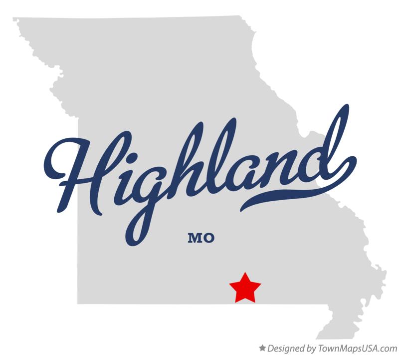 Map of Highland Missouri MO