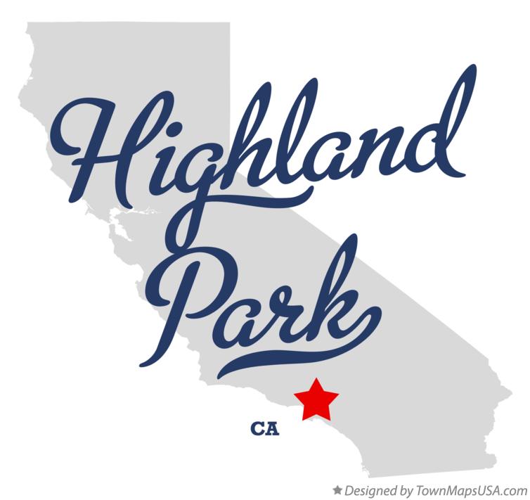 Map of Highland Park California CA
