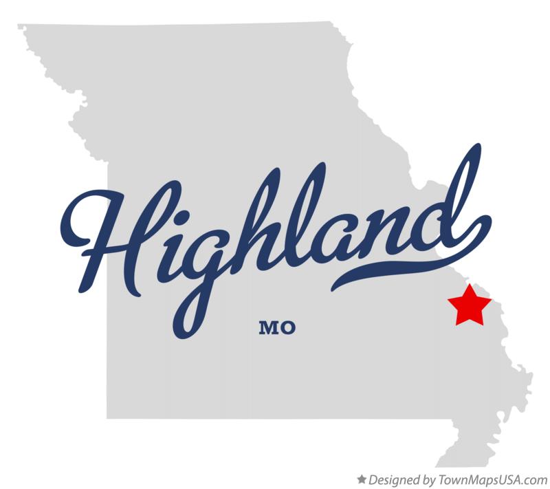 Map of Highland Missouri MO