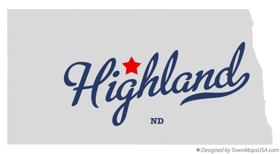 Map of Highland North Dakota ND