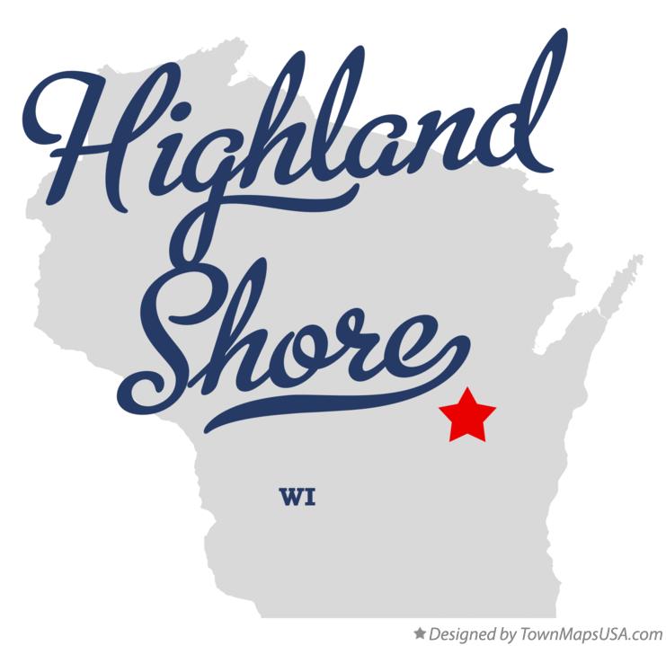 Map of Highland Shore Wisconsin WI