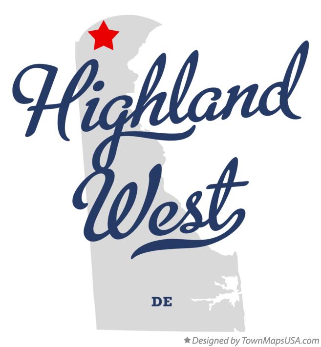 Map of Highland West Delaware DE
