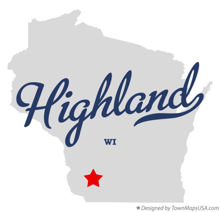 Map of Highland Wisconsin WI