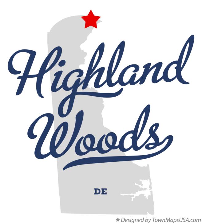 Map of Highland Woods Delaware DE