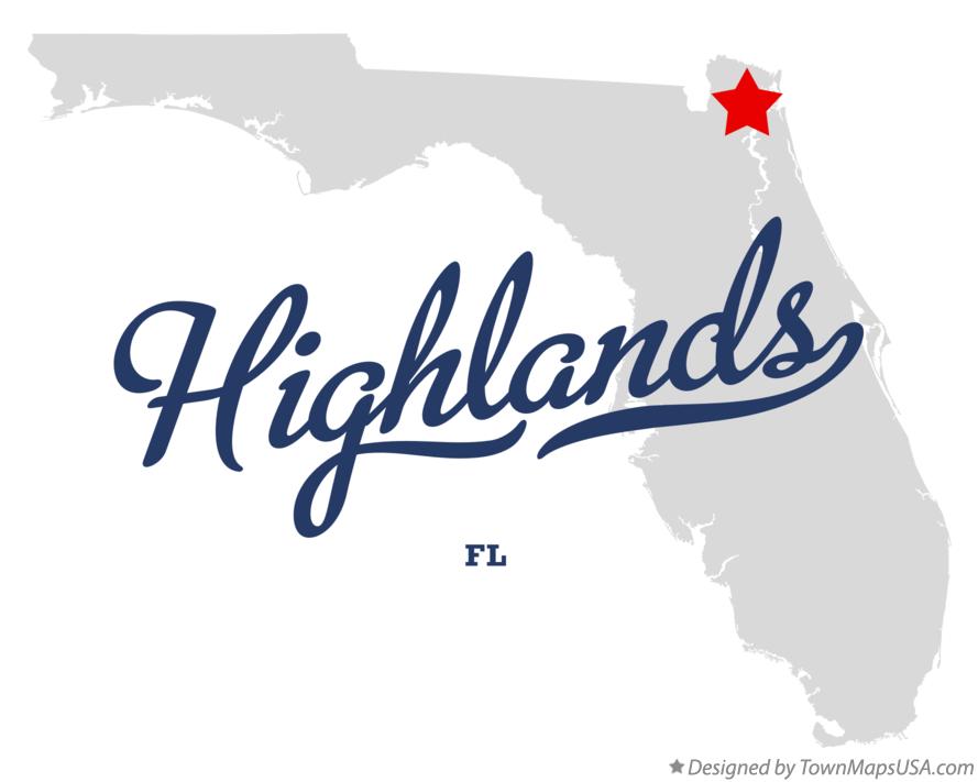 Map of Highlands Florida FL