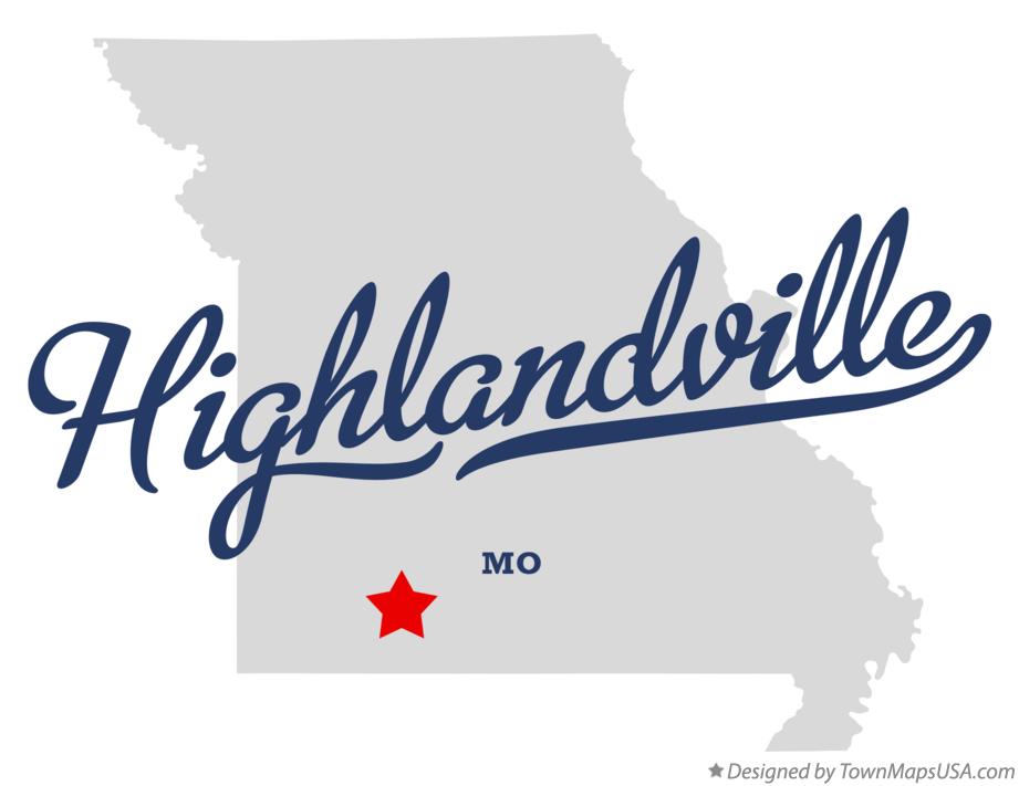 Map of Highlandville Missouri MO