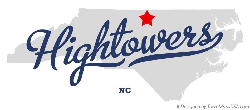 Map of Hightowers North Carolina NC