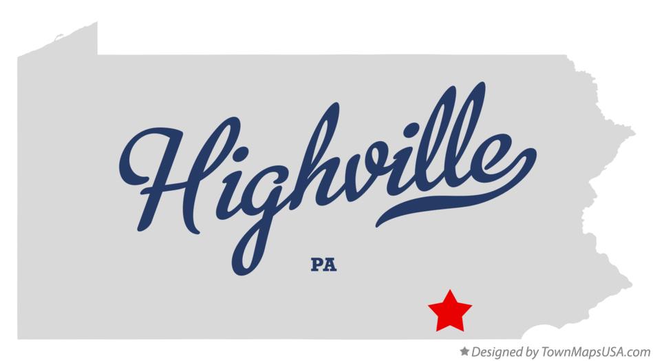 Map of Highville Pennsylvania PA
