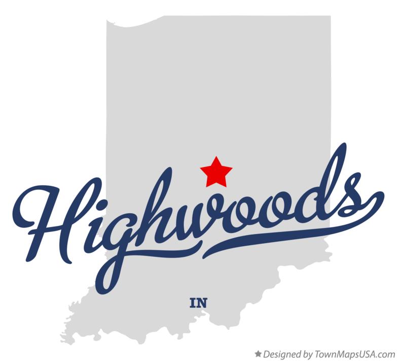 Map of Highwoods Indiana IN