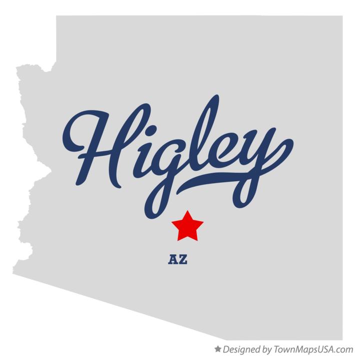 Map of Higley Arizona AZ