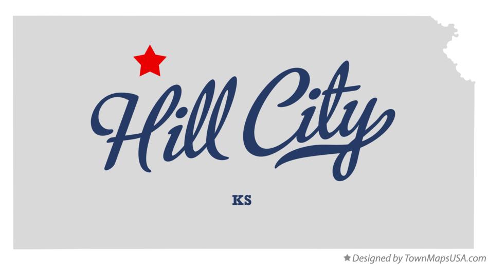 Map of Hill City Kansas KS