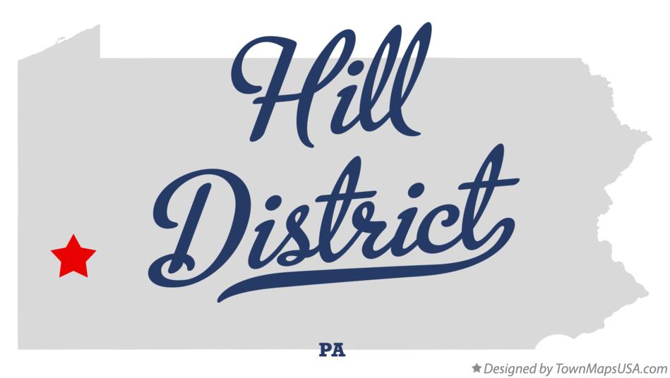 Map of Hill District Pennsylvania PA