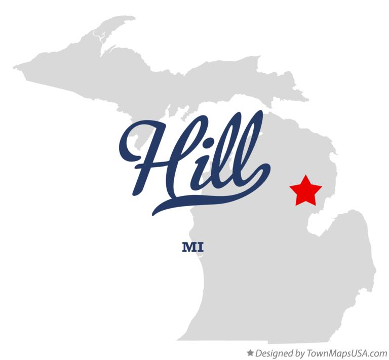 Map of Hill Michigan MI