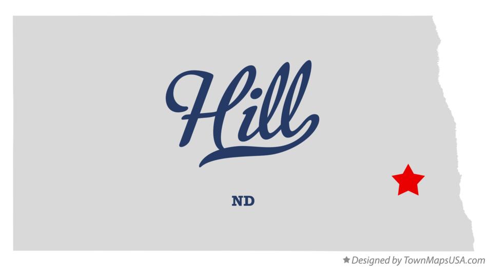 Map of Hill North Dakota ND