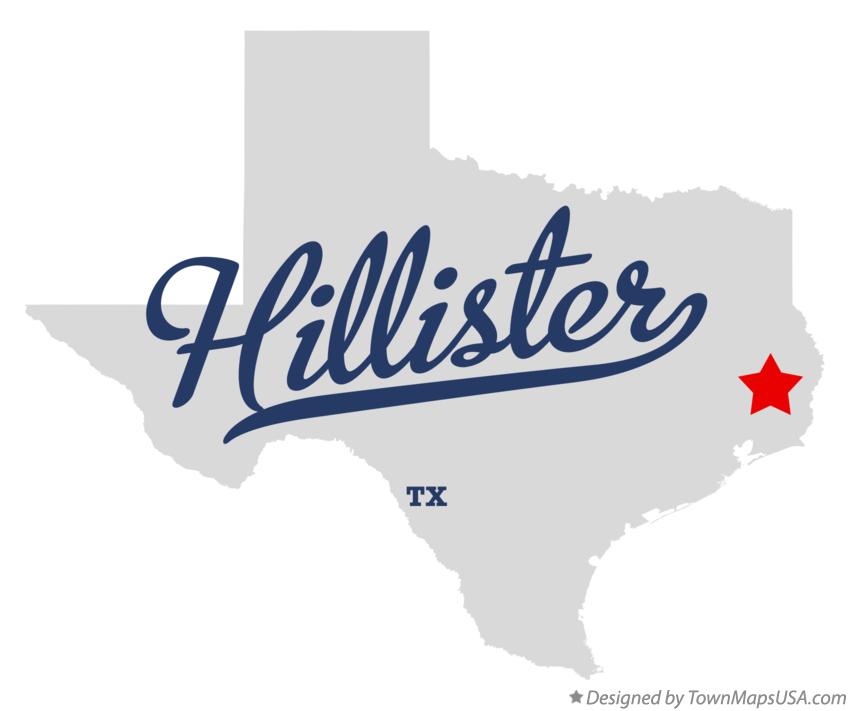 Map of Hillister Texas TX