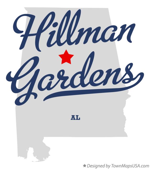Map of Hillman Gardens Alabama AL