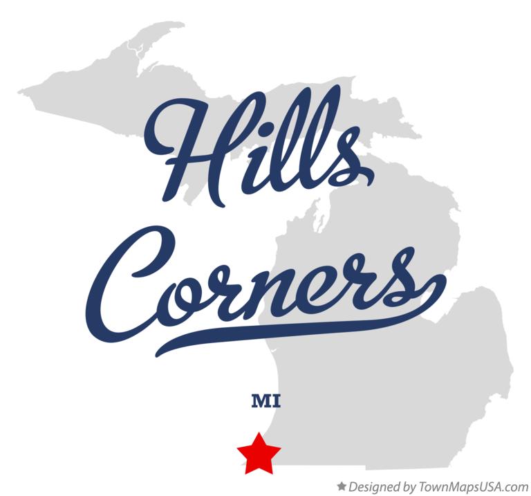 Map of Hills Corners Michigan MI