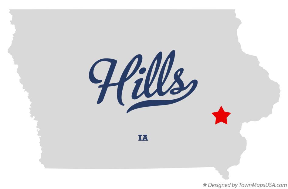Map of Hills Iowa IA