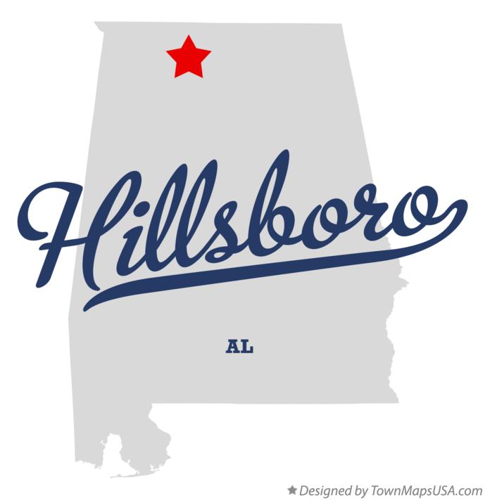 Map of Hillsboro Alabama AL