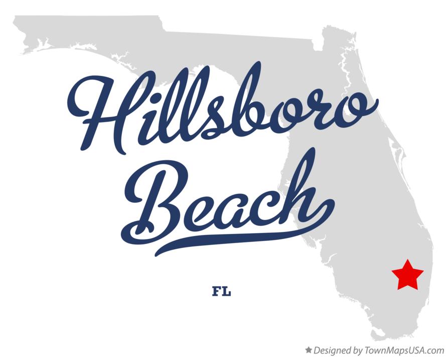 Map of Hillsboro Beach Florida FL