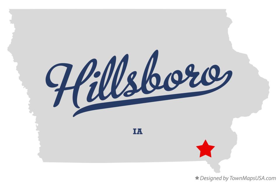 Map of Hillsboro Iowa IA