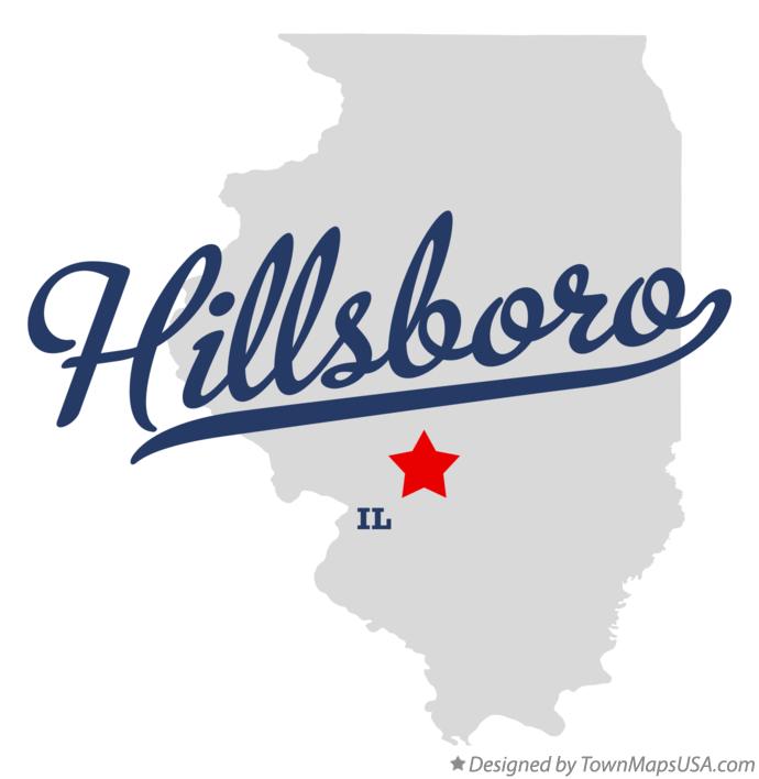 Map of Hillsboro Illinois IL