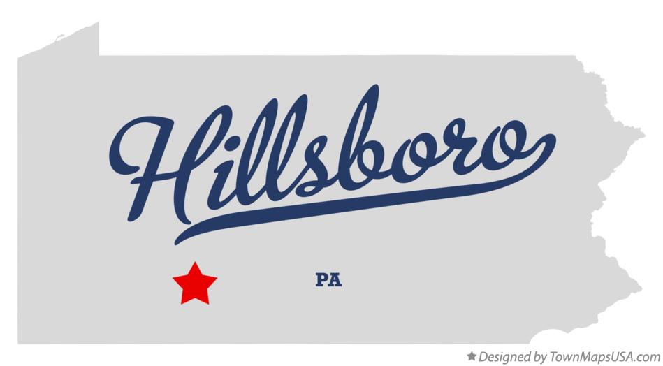 Map of Hillsboro Pennsylvania PA