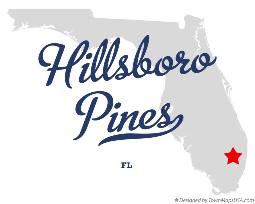 Map of Hillsboro Pines Florida FL