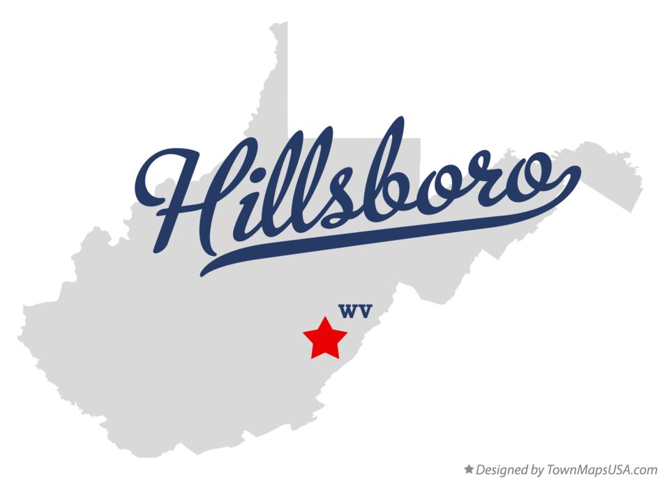 Map of Hillsboro West Virginia WV