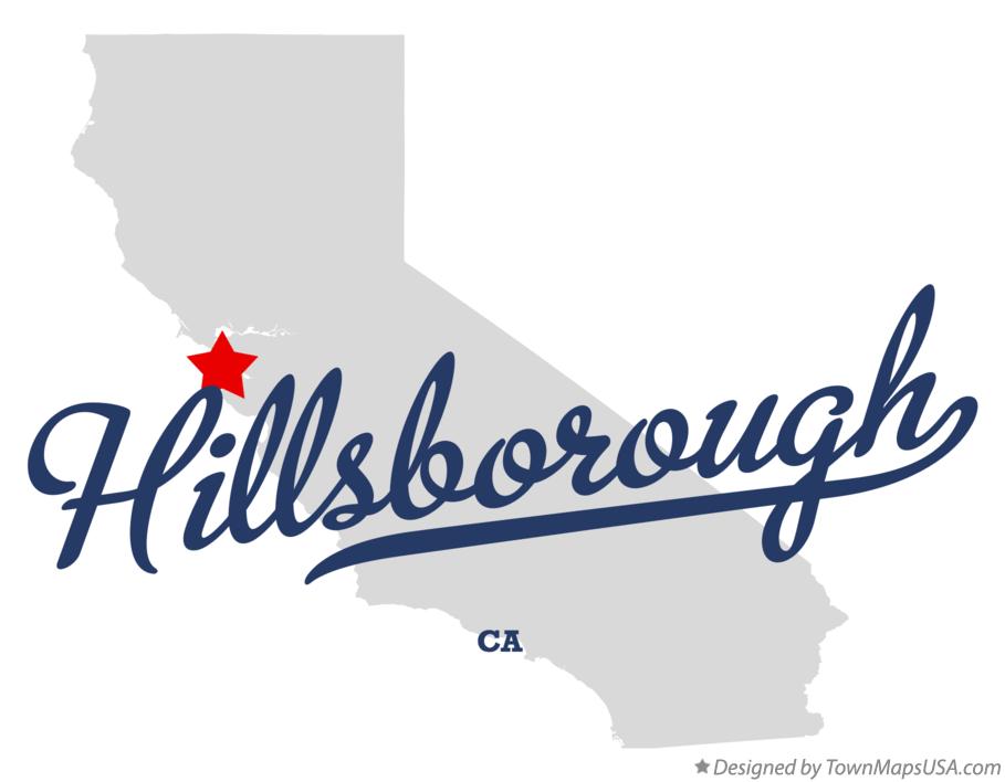 Map of Hillsborough California CA