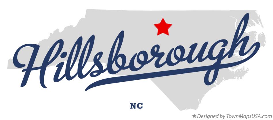 Map of Hillsborough North Carolina NC