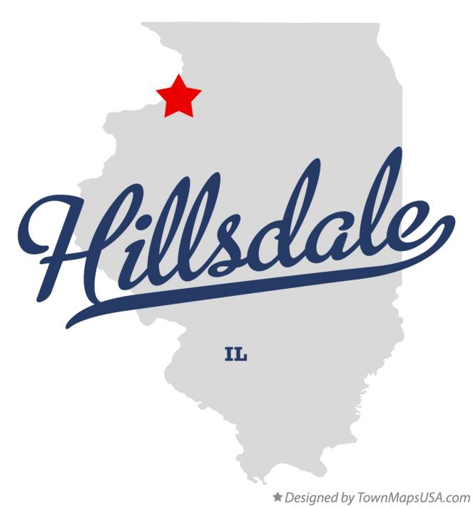 Map of Hillsdale Illinois IL