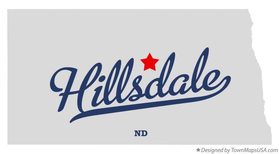Map of Hillsdale North Dakota ND