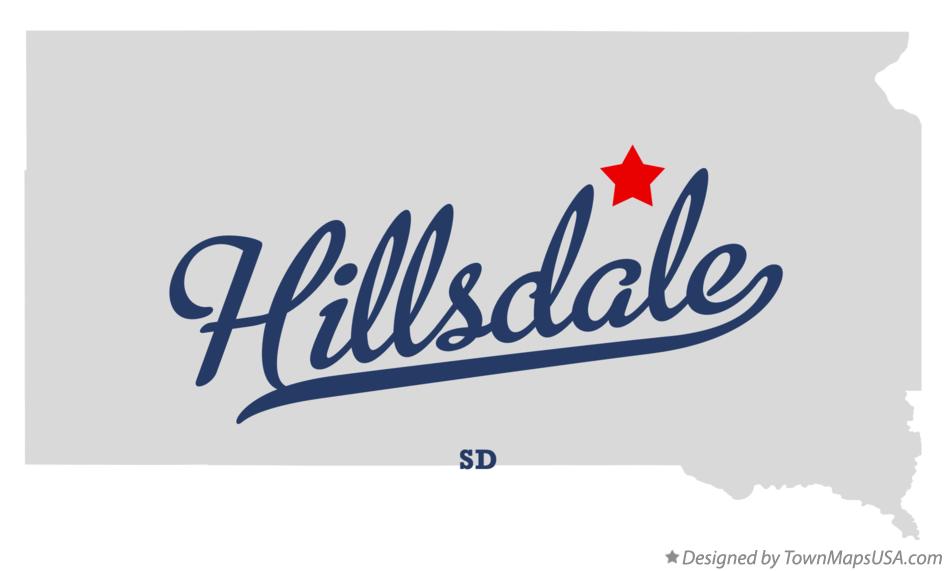 Map of Hillsdale South Dakota SD