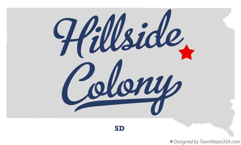 Map of Hillside Colony South Dakota SD